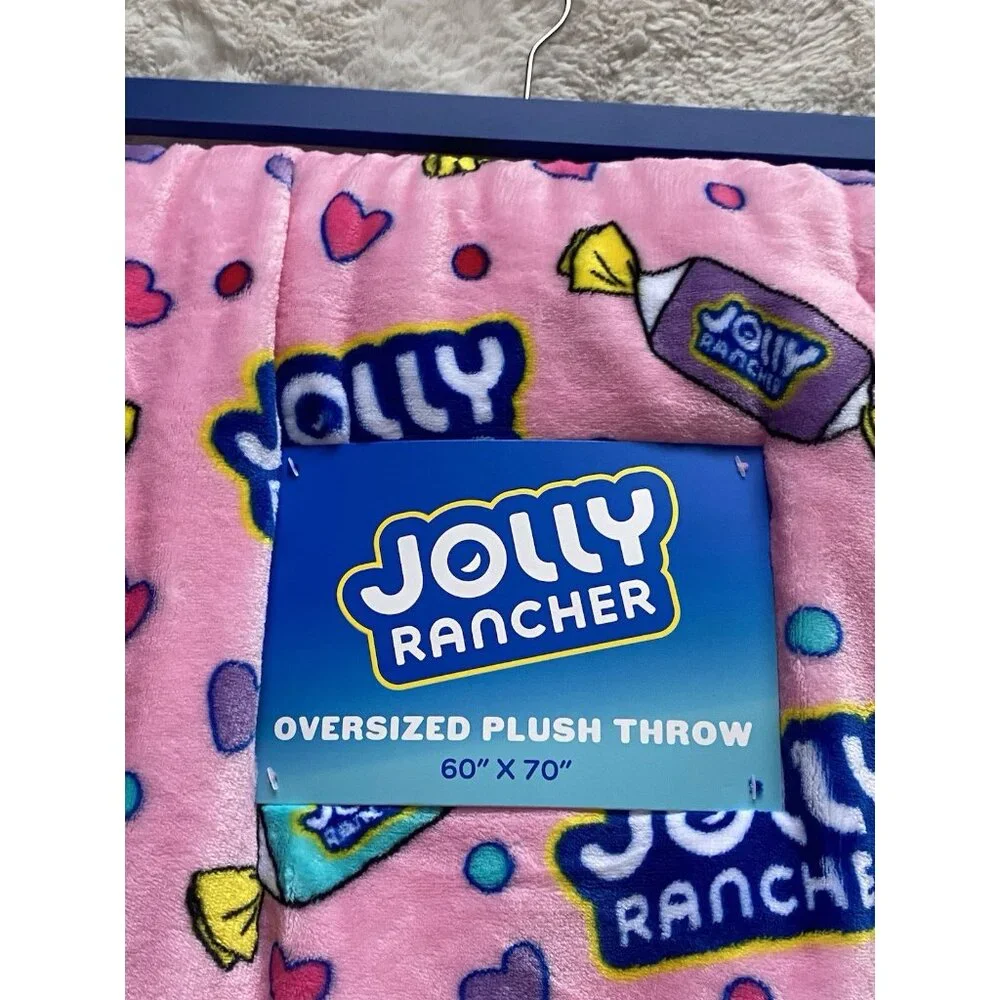 Jolly Rancher Hard Candy Oversized Soft Plush Throw Blanket‎ 60” X 70” Pink NEW